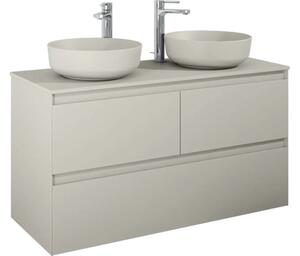Dulap bază lavoar baie suspendat Jungborn DECEM 120 cm MDF fume mat 3 sertare