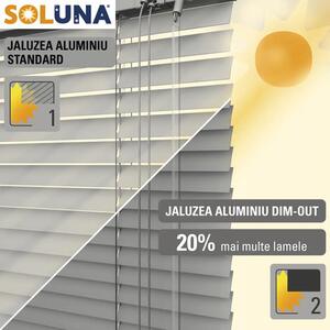 Jaluzea aluminiu Soluna 40x170 cm argintiu, cu 20% mai multe lamele pentru un efect de întunecare mai intens