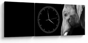 Tablou - Elefant (cu ceas) (90x30 cm)