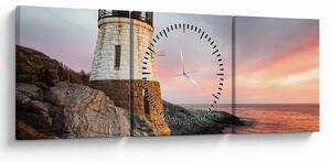 Tablou - Farul Castle Hill (cu ceas) (90x30 cm)