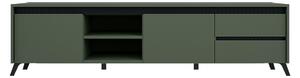 Comoda TV LOUNGE 2, verde/negru, PAL, 206x45x54 cm