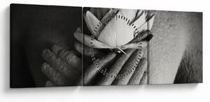 Tablou - Lotus în mâinile lui Buddha (cu ceas) (90x30 cm)