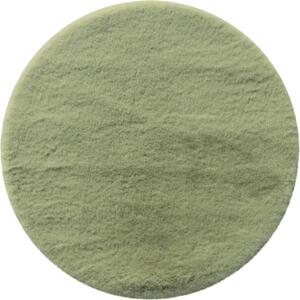 Covor pufos rotund Solevito Romance verde salvie Ø 80 cm