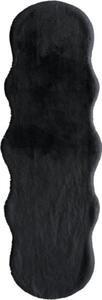 Covor blană artificială Solevito Romance Shape negru 55x160 cm