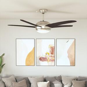 Ventilator tavan decorativ cu iluminare, 128 cm, maro