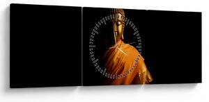 Tablou - Statuia lui Buddha de aur (cu ceas) (90x30 cm)