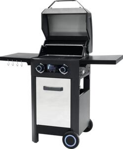 Grătar electric Tenneker Carbon Grill TE-2 U afișaj digital al temperaturii 2 arzătoare 2300 W suprafață de gătit 48x42 cm incl. mese laterale, suport tacâmuri