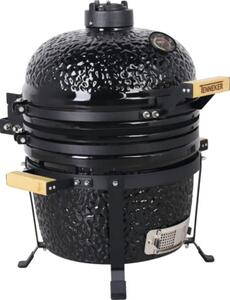 Grătar cu cărbuni Tenneker Lunar TC-3 ceramică Ø 33,5 cm negru incl. termometru în capac