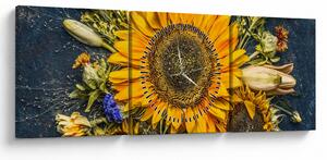 Tablou - Flori de toamnă (cu ceas) (90x30 cm)