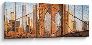 Tablou - Podul Brooklyn (cu ceas) (90x30 cm)