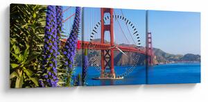 Tablou - Podul Golden Gate, San Francisco (cu ceas) (90x30 cm)