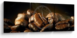 Tablou - Boabe de cafea (cu ceas) (90x30 cm)