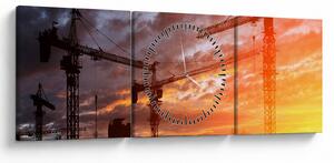 Tablou - Șantier de construcții (cu ceas) (90x30 cm)