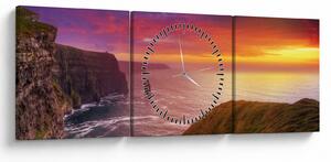 Tablou - Stâncile din Moher (cu ceas) (90x30 cm)