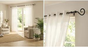 Galerie perdea Solevito melc negru, Ø 16 mm, extensibilă, 100-200 cm