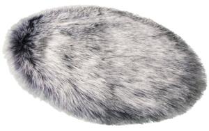Pernă scaun Solevito blană artificială, neagră Ø 35 cm