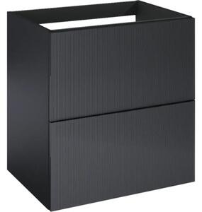 Dulap bază lavoar baie suspendat Jungborn NONUS 60 cm PAL negru mat 2 sertare