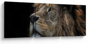 Tablou - Leul maiestuos (cu ceas) (90x30 cm)