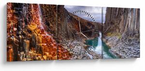 Tablou - Canionul Studlagil (cu ceas) (90x30 cm)