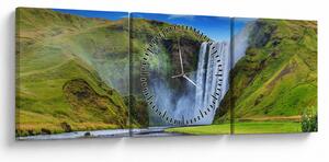 Tablou - Cascada Seljalandsfoss (cu ceas) (90x30 cm)