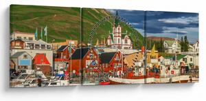 Tablou - Húsavík (cu ceas) (90x30 cm)