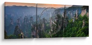 Tablou - Parcul forestier național Zhangjiajie (cu ceas) (90x30 cm)