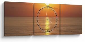 Tablou - Apus de soare peste ocean (cu ceas) (90x30 cm)