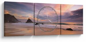Tablou - Praia da Adraga (cu ceas) (90x30 cm)