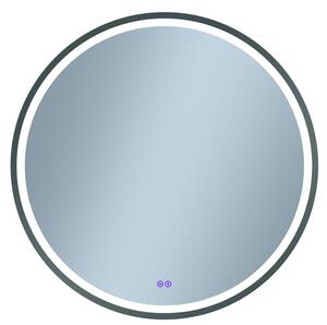 Venti Orion Graphite oglindă 60x60 cm rotund cu iluminare cu covoraș de încălzire grafit 5905951180373