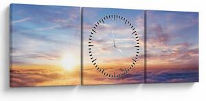 Tablou - Apus de soare deasupra norilor (cu ceas) (90x30 cm)