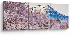 Tablou - Japonia în primăvară (cu ceas) (90x30 cm)