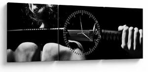 Tablou - Femeie cu o sabie (cu ceas) (90x30 cm)