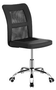 Scaun birou IDOR 2 NEW, negru/crom, plasa/piele ecologica, 45x59x90/10