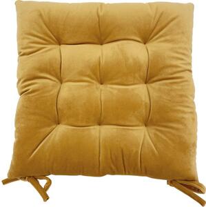 Pernă scaun Solevito Velvet galben 40x40 cm