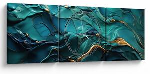 Tablou - Texturi abstracte (cu ceas) (90x30 cm)