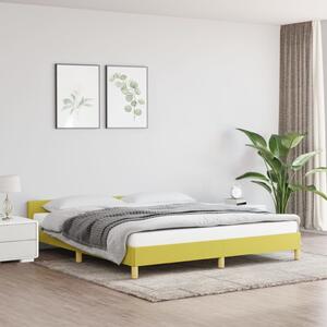 Cadru de pat cu tăblie, verde, 180x200 cm, textil