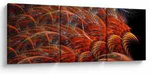 Tablou - Pene de imitație abstractă (cu ceas) (90x30 cm)