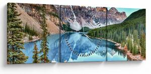 Tablou - Lacul Moraine (cu ceas) (90x30 cm)