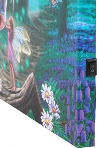 Tablou canvas cu led unicorn si zana Fairy Whispers - Lisa Parker, 30x30cm