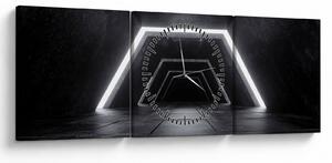 Tablou - Tunel futurist (cu ceas) (90x30 cm)