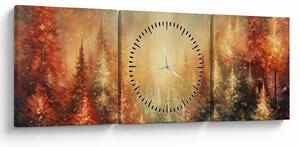Tablou - Pictura de păduri (cu ceas) (90x30 cm)