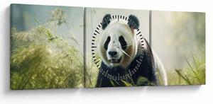 Tablou - Panda (cu ceas) (90x30 cm)