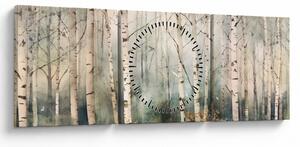 Tablou - Desenarea unui model de pădure (cu ceas) (90x30 cm)