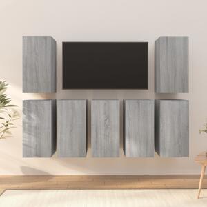 Dulapuri TV, 7 buc., gri sonoma, 30,5x30x60 cm, lemn prelucrat