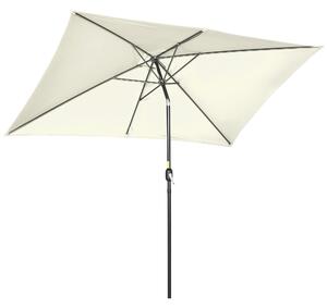 Umbrela de gradina, aluminiu, metal, poliester Outsunny alb crem si negru 195x295x240cm | Aosom RO