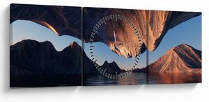 Tablou - Faleze 3D (cu ceas) (90x30 cm)