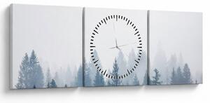 Tablou - Pădure cețoasă (cu ceas) (90x30 cm)