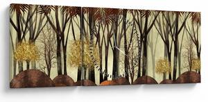 Tablou - Pădure decorativă (cu ceas) (90x30 cm)