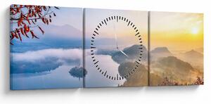 Tablou - Lacul Bled (cu ceas) (90x30 cm)
