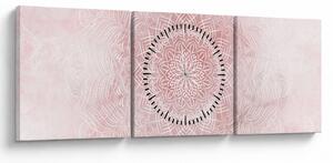 Tablou - Mandala roz (cu ceas) (90x30 cm)